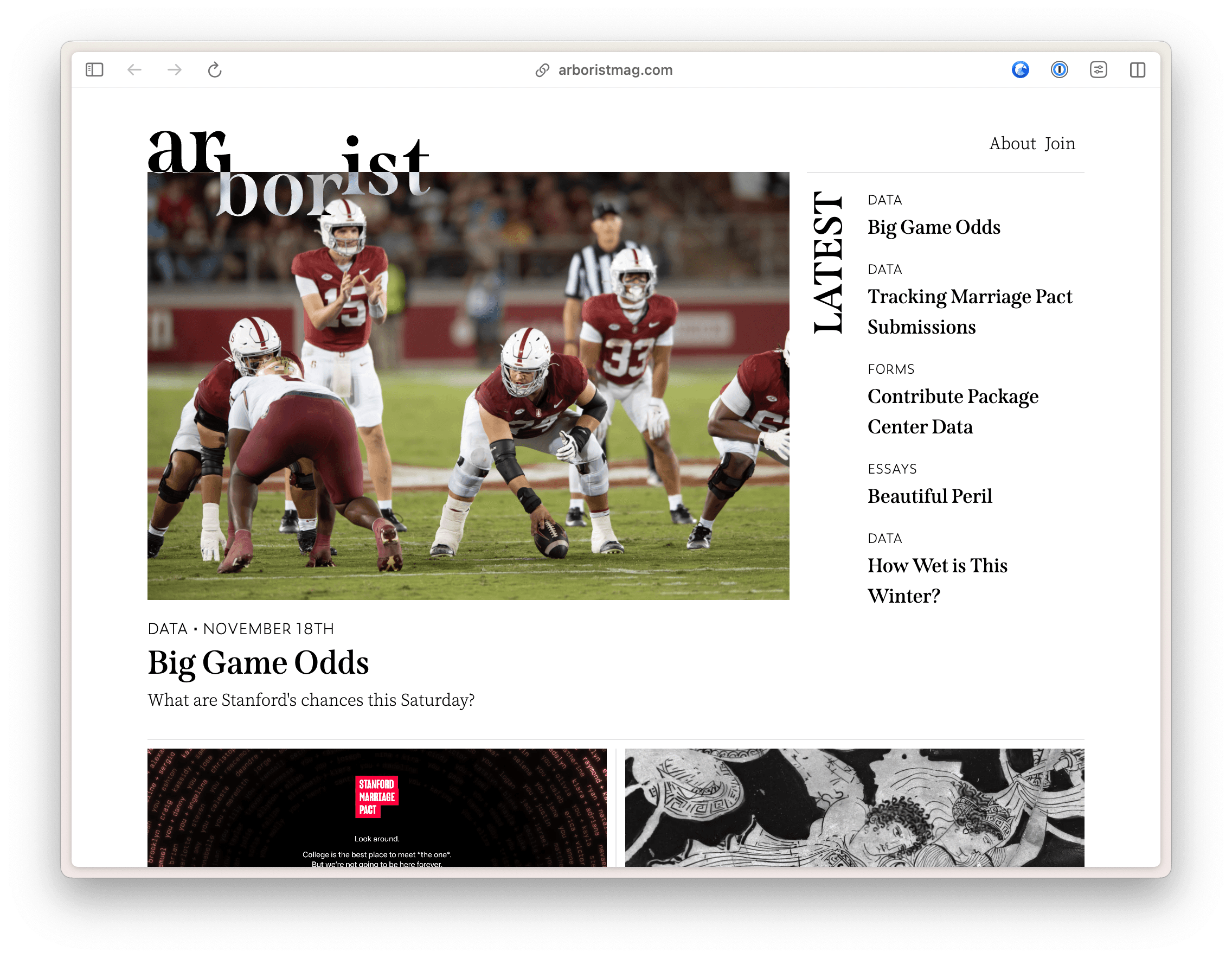 a screenshot of the Arborist' website